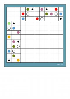 9 felter med dots og cirkler
